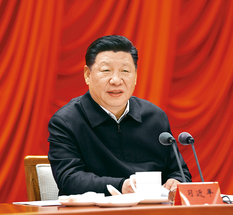 2019年1月21日,省部级主要领导干部坚持底线思维着力防范化解重大风险专题研讨班在中央党校开班。中共中央总书记、国家主席、中央军委主席习近平在开班式上发表重要讲话。 新华社记者 饶爱民/摄